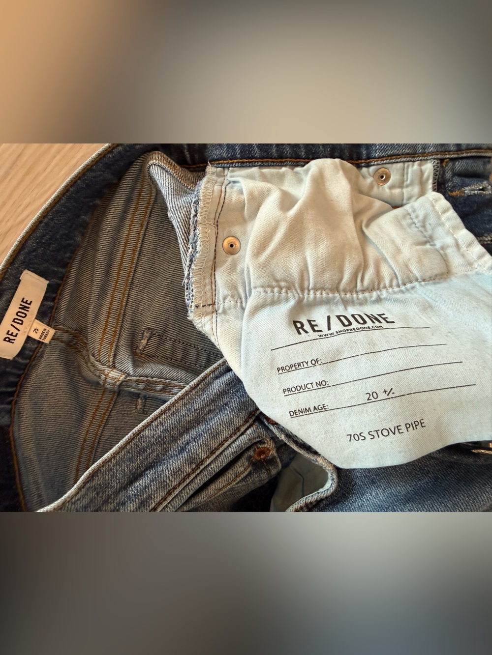 Re/Done 70’s Stove Pipe Vintage-Inspired Jeans - Picture 4 of 9